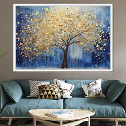 Golden Blue Melody of Nature - NicheCanvas
