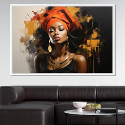 Black Gold Fashion Portrait - NicheCanvas