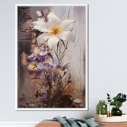 Fleeting Bloom in Grisaille - NicheCanvas