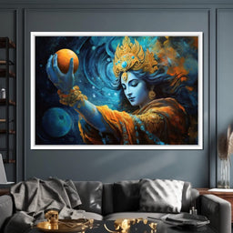 Krishna Holding the Planet - NicheCanvas