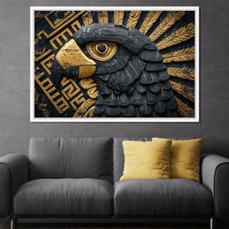 Golden Aztec Eagle Majesty - NicheCanvas
