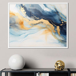 Golden Breeze Over Indigo Sea - NicheCanvas