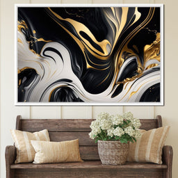Marble-Lux Collection: Vibrant White & Gold Marble 07 - NicheCanvas