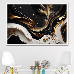 Marble-Lux Collection: Vibrant White & Gold Marble 03 - NicheCanvas