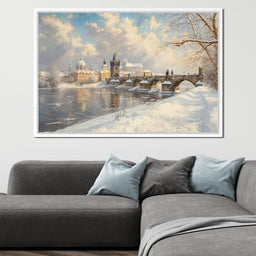 Winters Golden Glow Over Prague - NicheCanvas