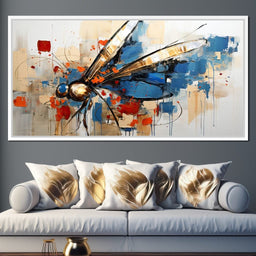 Golden Royal Geometric Dragonfly 01 - Wildrose Creations - NicheCanvas