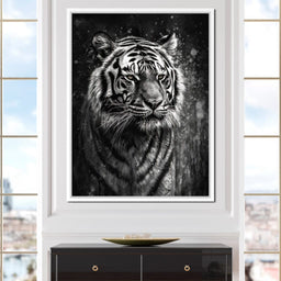 Tiger in Black & White - NicheCanvas