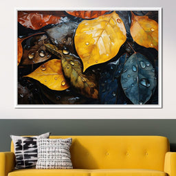 Autumn Dew on Amber Foliage - NicheCanvas