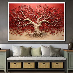 Gold and Red Tree of Life - NicheCanvas