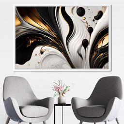 Marble-Lux Collection: Vibrant White & Gold Marble 01 - NicheCanvas