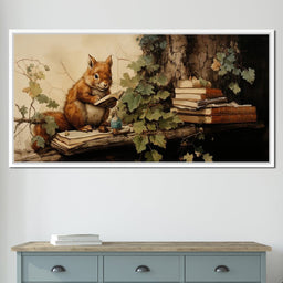 Autumn Tales of a Scholarly Squirrel - NicheCanvas