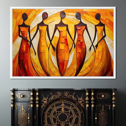 Women in Maroon Harmony - NicheCanvas