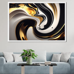 Marble-Lux Collection: Vibrant White & Gold Marble 04 - NicheCanvas