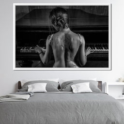 Young Woman Playing Piano - NicheCanvas