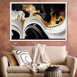 Marble-Lux Collection: Vibrant White & Gold Marble 06 - NicheCanvas