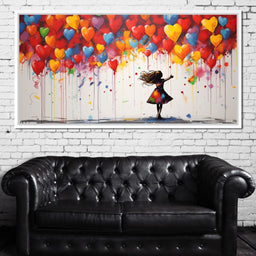 Graffiti Dreams of Balloon Hearts - NicheCanvas