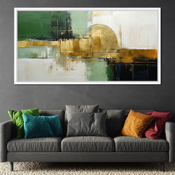 Verdant Gold Horizon - NicheCanvas