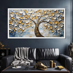 Ivory Golden Petal Melodies - NicheCanvas