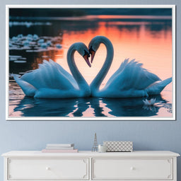 Swans In Love - Tooples Art - NicheCanvas
