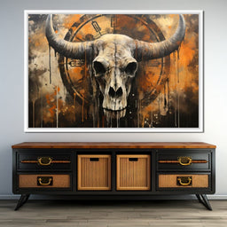 Bull Skull in the Gothic Twilight - Raven Blackwood - NicheCanvas