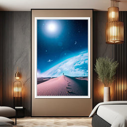 Silhouette Dune Blue Space - Gen Z - NicheCanvas