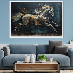 Gilded Running Horse - NicheCanvas