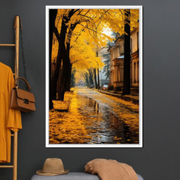 Autumn Leaves Along the City Road - NicheCanvas