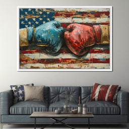 Stars and Stripes Boxing Showdown - NicheCanvas