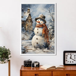 Christmas Snowman - NicheCanvas