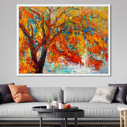 Red & Yellow Autumn Tree | NicheCanvas