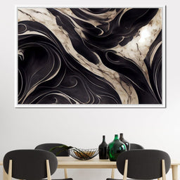 Luxury Abstract Marble in Black & White - NicheCanvas