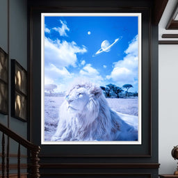 White Lion and Blue Butterfly - Gen Z - NicheCanvas