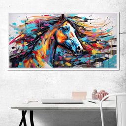Vibrant Equine Mosaic - NicheCanvas