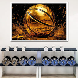 Golden Basketball - NicheCanvas