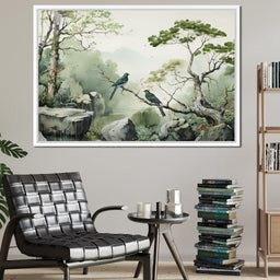 Misty Mountain Aviary Serene - NicheCanvas