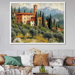 Tuscan Serenity Amidst Peaks - NicheCanvas