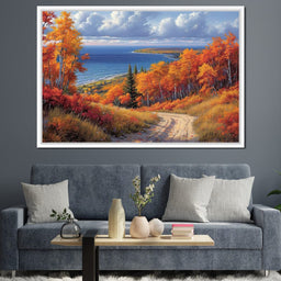 Autumn Embrace by the Shore - NicheCanvas