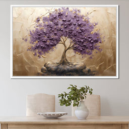 Golden Grove in Purple Hues - NicheCanvas