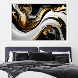 Marble-Lux Collection: Vibrant White & Gold Marble 11 - NicheCanvas