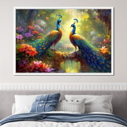 Two Peacocks - NicheCanvas