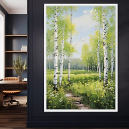 Birch Forest Springtime - NicheCanvas