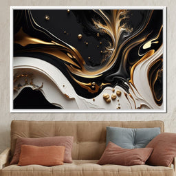 Marble-Lux Collection: Vibrant White & Gold Marble 03 - NicheCanvas