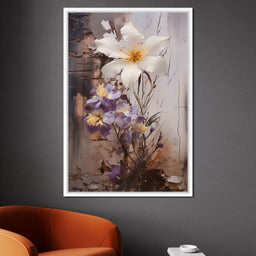 Fleeting Bloom in Grisaille - NicheCanvas