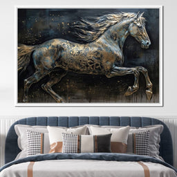 Gilded Grey Horse - NicheCanvas