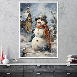 Christmas Snowman - NicheCanvas