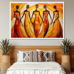 Women in Maroon Harmony - NicheCanvas