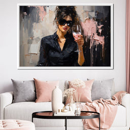 Effervescence in Ebony and Pink - NicheCanvas