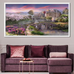 Garden by the Stone Bridge - NicheCanvas