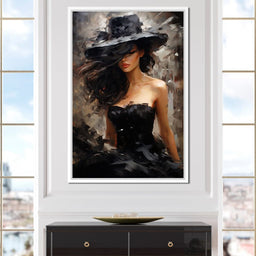 Black Dress Muse - NicheCanvas