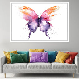 Watercolor Tricolor Butterfly - NicheCanvas